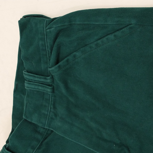 Vintage Forest Green Wide Leg High Waisted Bell Bottom Pants 70s Thick Cotton - Picture 5 of 9